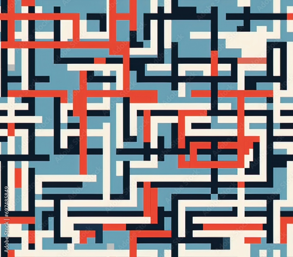 Poster maze seamless pattern