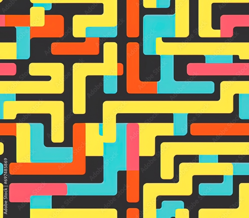 Poster maze seamless pattern