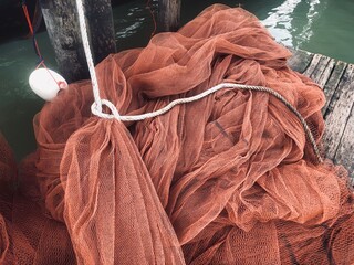 fishing nets on the dock