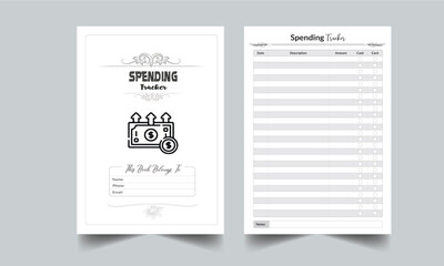 Spending Tracker. Daily Gratitude Monthly & Yearly Undated Planner. Journal. Printable Gratitude Journal. Planner Bundle Design. Printable Planner Set with cover page layout template
