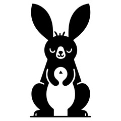 Obraz premium minimal Funny Animal Character vector silhouette, silhouette, black color, white background