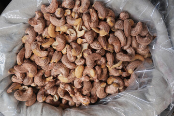 cashew nuts selling at local market in istanbul 
