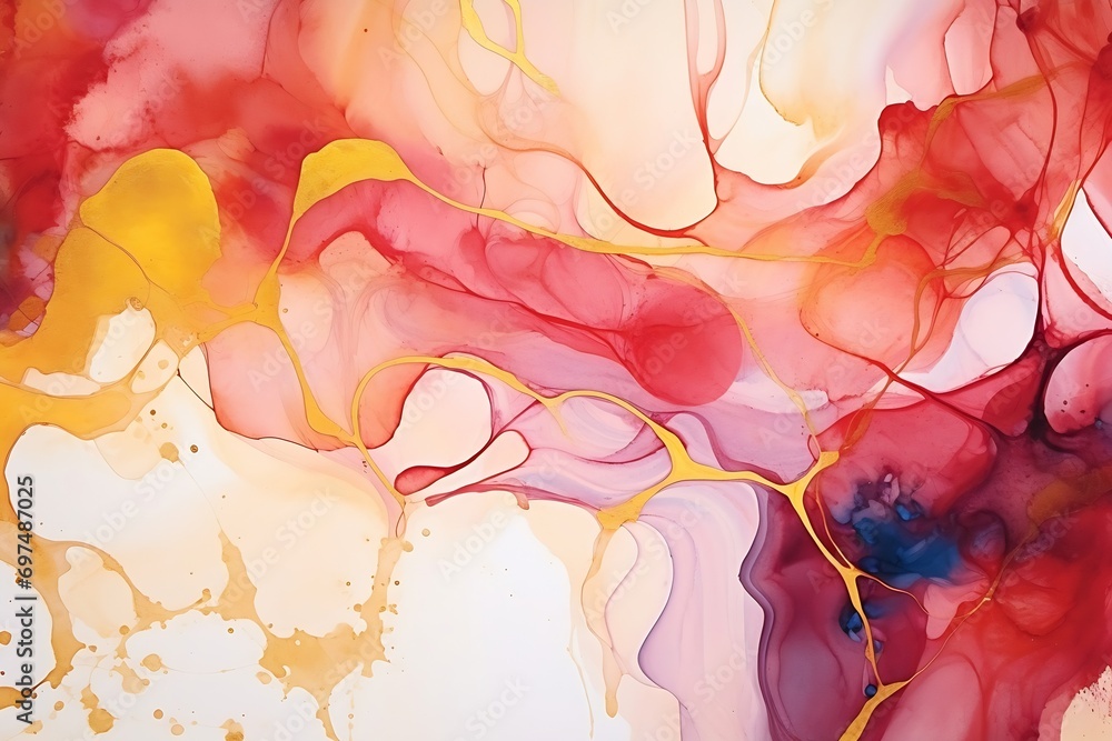 Poster generative ai : marble ink abstract art from exquisite original painting for abstract background