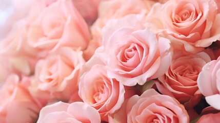 Generative AI : Sweet color roses in soft style for background
