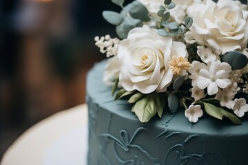 Generative AI : Wedding flowers, bridal bouquet closeup. Decoration made of roses