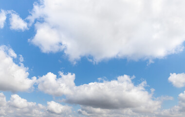 The unique  beauty of a clear cloudy daytime summer sunny calm bright sky