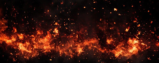 Fototapeta na wymiar black background with a motif of burning flames. generative AI