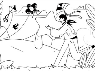 People exercising healthy running vector internet operation illustration
