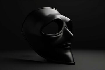 3D rendered mask in black. Generative AI