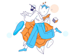 People exercising healthy running vector internet operation illustration
