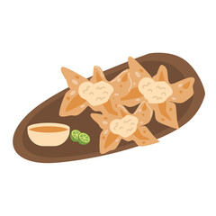 batagor is a typical Indonesian snack, food made from flour, usually served with peanut sauce