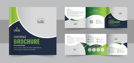 Creative conference square trifold brochure template, corporate square trifold brochure template or modern business trifold brochure design - obrazy, fototapety, plakaty