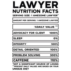 Lawyer Nutrition Facts SVG