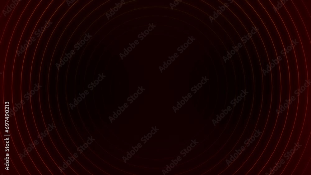 Wall mural background line circle neon glow wave animation black red for loop playback 4k 60fps video