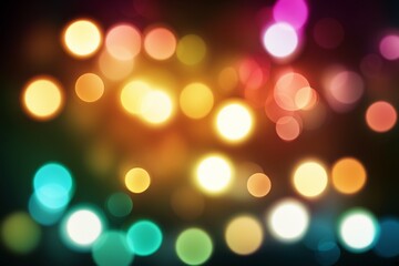 Colorful round garland blurry lights background