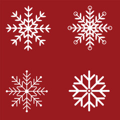 Naklejka na ściany i meble Set of snowflakes christmas design vector
