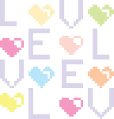 Obraz premium Valentine typography with lovely pastel colors