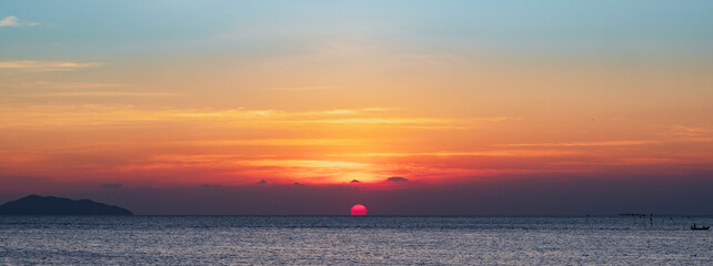 Sunset sky background in Thailand,Nature cover concept background.