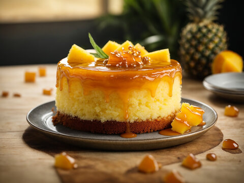 pineapple cake with honey