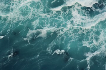 Aerial ocean waves. Generative AI