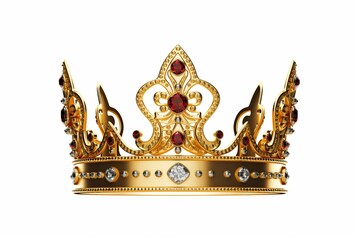 Transparent background golden crown. Generative AI
