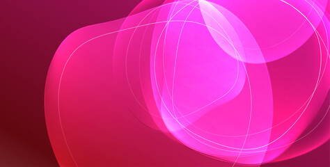 Colorful transparent flowing fluid shapes with glow effect geometric background. Wavy lines round forms. Vector illustration For Wallpaper, Banner, Background, Card, Book Illustration, landing page