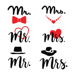 mr and mrs wedding symbol