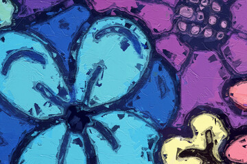 Oil paintings and various flowers, cacti, and chrysanthemums are beautiful