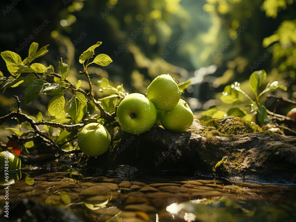 Sticker apples on the tree