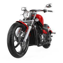 Obraz premium Red Motorcycle isolated on white background