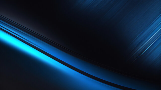 Azul abstracto sobre textura de fondo negro. Curvas din&aacute;micas y patr&oacute;n de azules. Gr&aacute;ficos fractales detallados. Concepto de ciencia y tecnolog&iacute;a.