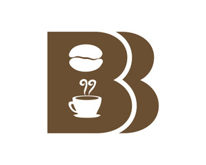 letter B for coffee bean logo