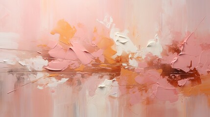 background is in spots of paint in Impressionism. abstract drawing in pink and peach fuzz colors. backdrop, texture.