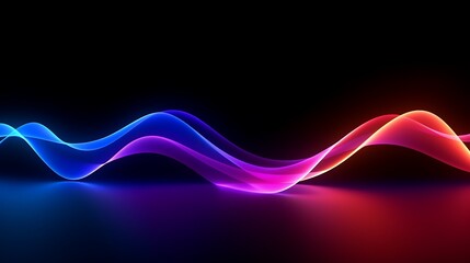 Abstract 3d colorful gradient waves background with glowing neon moving wave lines. Minimalist beautiful wave lines and glowing shapes background.