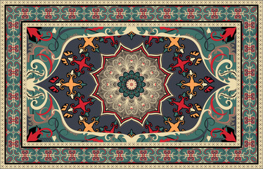 Carpet pattern Persian. Geometric ethnic oriental seamless pattern traditional Design for background. african pattern. rug , tile , wallpaper , Vector illustration. American