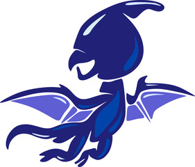 Abstract cartoon illustration. a Pteranodon the Largest Flying Reptile. © Rizal