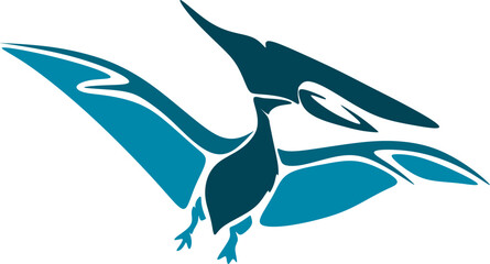 Abstract cartoon illustration. a Pteranodon the Largest Flying Reptile. © Rizal