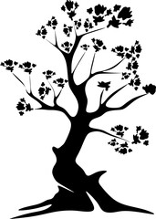 tree graphic design element and icon. Abstract cartoon illustration