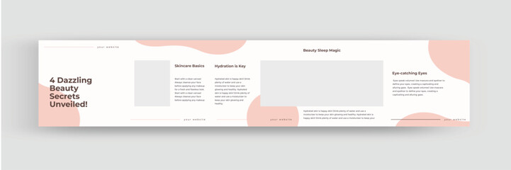 Set of skin care social media carousel template, beauty tips Instagram carousel design. 