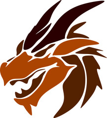 Abstract cartoon illustration. Dragon head. illustration and clip art