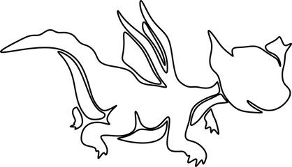 Abstract cartoon illustration. Sketch of a Flying dinosurs