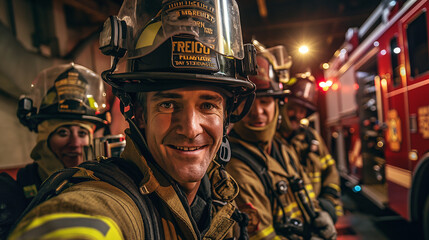 Firefighters Selfie Sharing a Joyful Moment