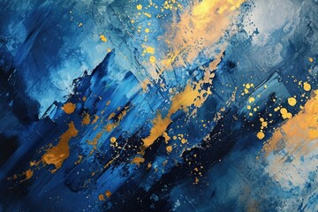 Abstract blue gold shapes background