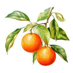 orange fruit on a branch illustration isolated on transparent background Remove png, Clipping Path, pen tool