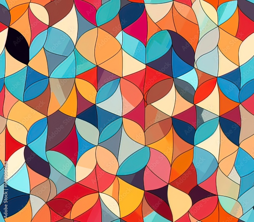 Poster mosaic seamless pattern