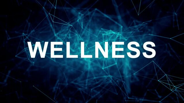 Animated futuristic texts about Yoga Instructor, fitness and wellness services