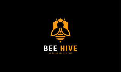Beehive logo, Bee logo, Honeycomb logo design. Organic honey logo.