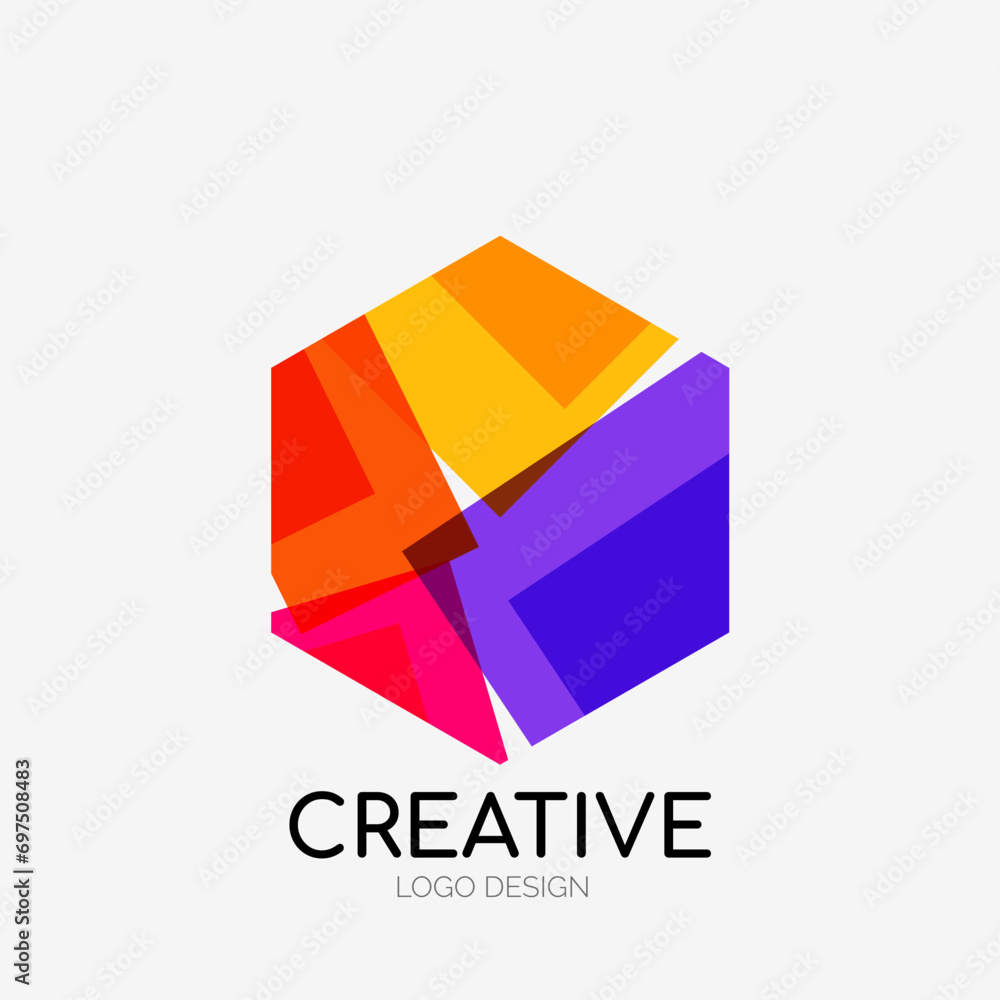Aufkleber Modern abstract logo design. Geometric vector art. Clean overlapping lines and abstract shapes. Perfect for modern brand