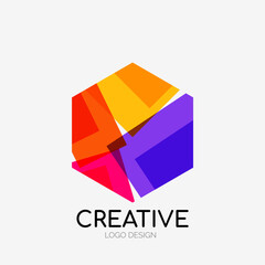 Modern abstract logo design. Geometric vector art. Clean overlapping lines and abstract shapes. Perfect for modern brand