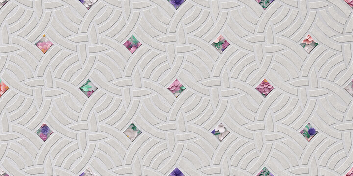 3d decorative  geometric multi texture wallpaper pattern, digital colorful structure background, ceramic tile, cover, carpet, interior.